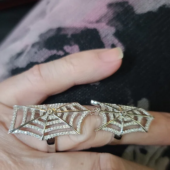 COPY - Sterling & White sapphire spider web cuff